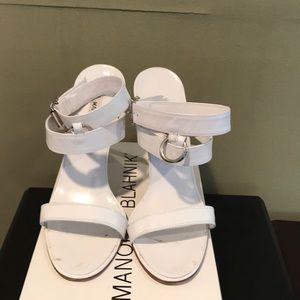Manolo Blahnik white heels